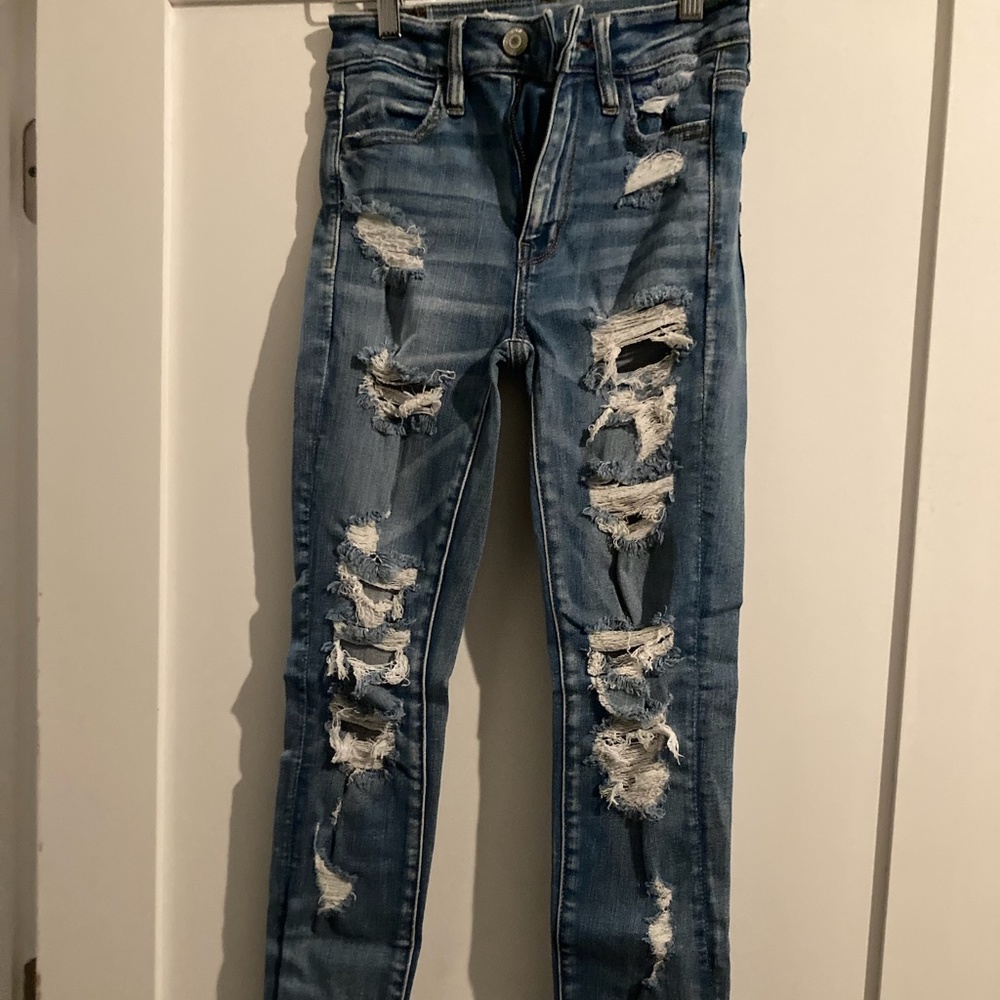 American Eagle- ripped skinny jeans